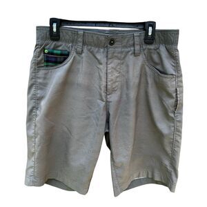 William Murray Performance Golf Shorts Men 32 Straight Fit Brown Athletic Tartan